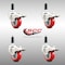 Service Caster 3 Inch 316SS Red Poly Swivel 7/8 Inch Expanding Stem Caster Set Lock Brake SCC-SS316TTLEX20S314-PPUB-RED-78-4 - alternate 3